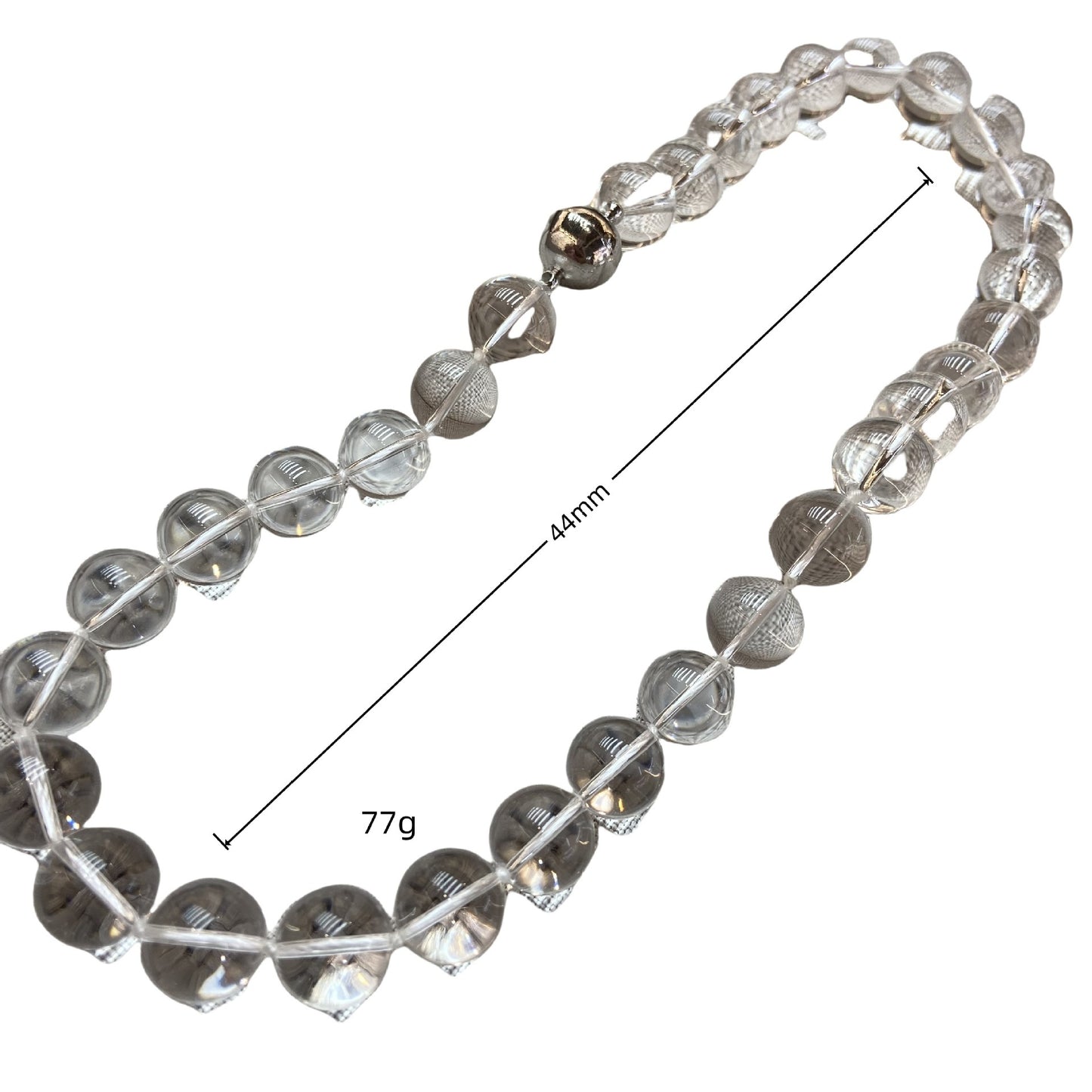 Transparent Beads White Crystal 12MM Necklace Bracelet