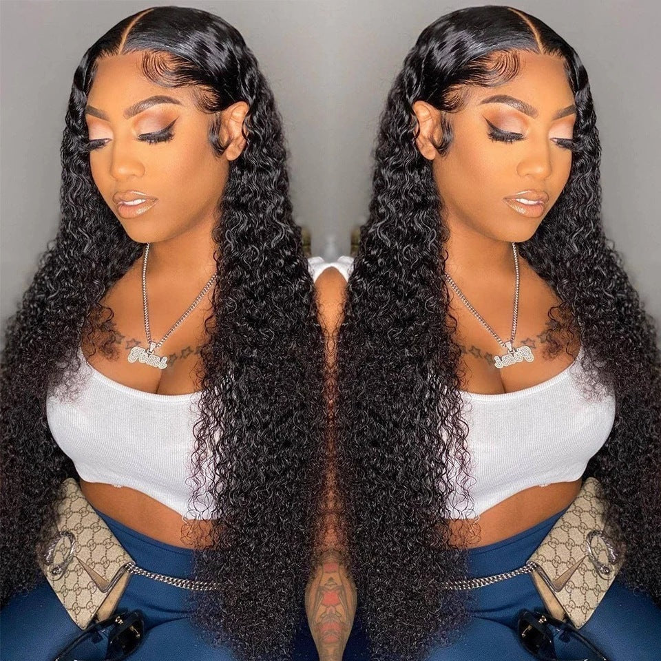 Lace Black Long Small Roll Head Cover Wig Chemical Fiber High Temperature Wire