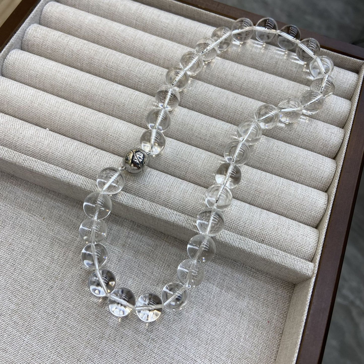 Transparent Beads White Crystal 12MM Necklace Bracelet