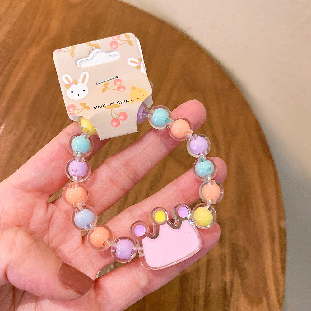 Cartoon Jelly Color Beaded Girl Bracelet