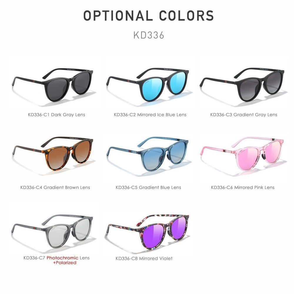 Round Frame Polarized Sunglasses Women's Street Shot Gradient Trendy Glasses