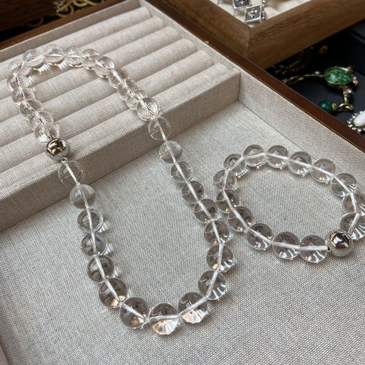 Transparent Beads White Crystal 12MM Necklace Bracelet