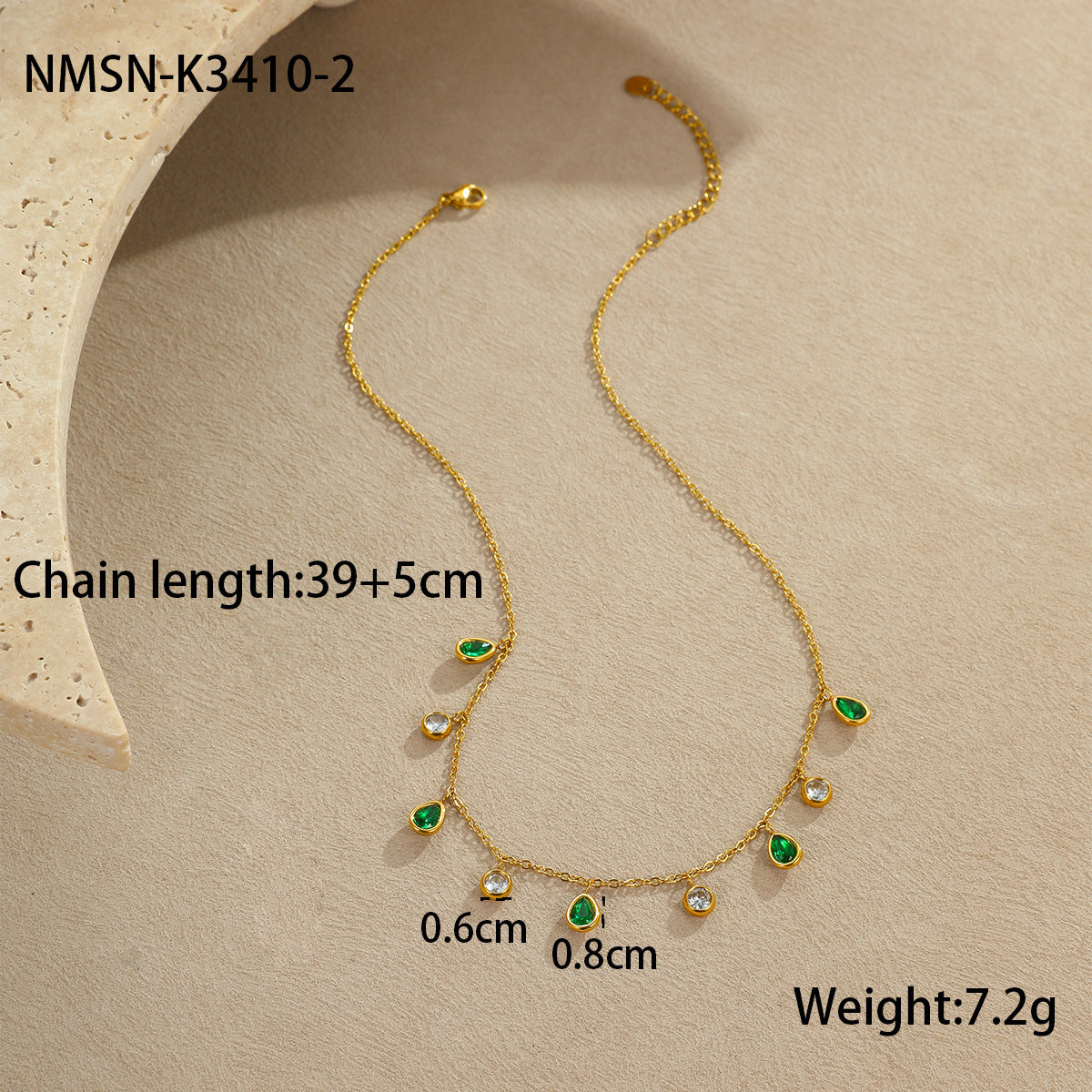 Multicolor Zircon Tassel Pendant Necklace