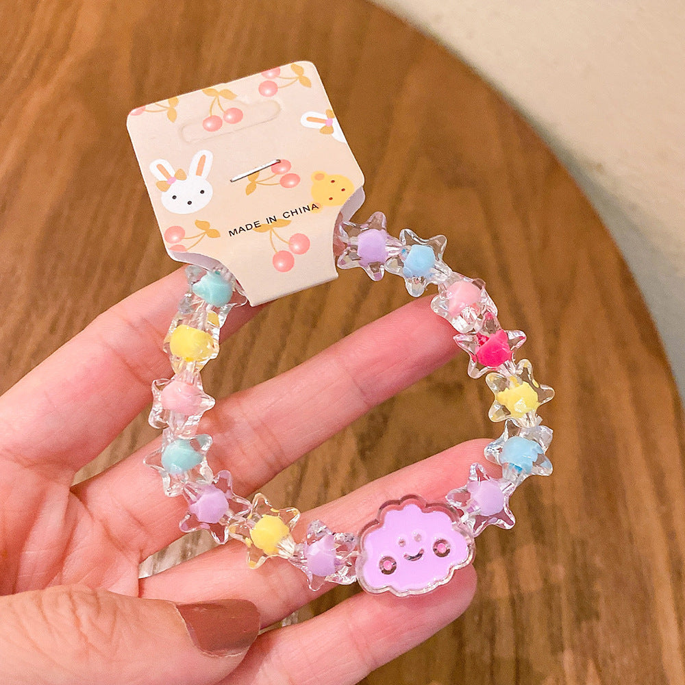 Cartoon Jelly Color Beaded Girl Bracelet