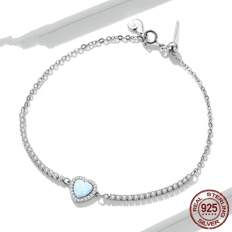 Simple White Gold Plated Zircon Heart-shaped Fashion Ornament