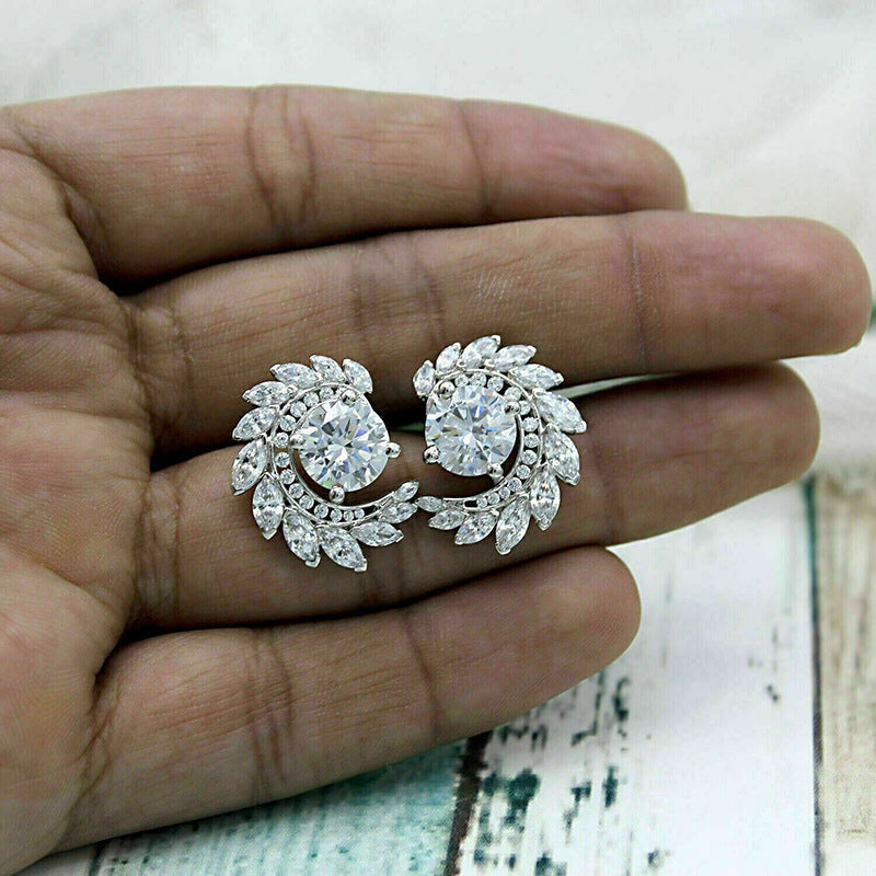 Women's Fashion Personalized Flower Leaf Earrings