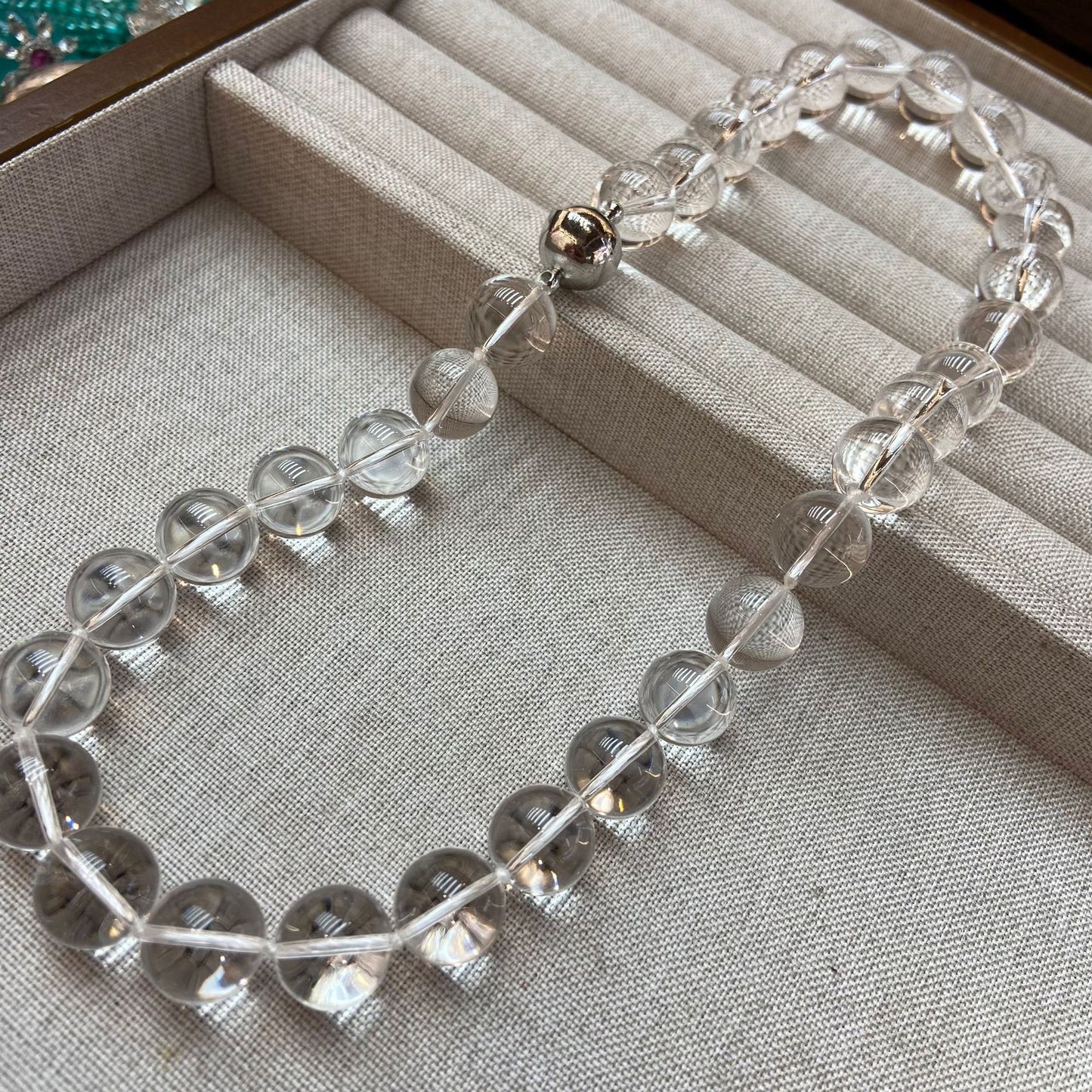 Transparent Beads White Crystal 12MM Necklace Bracelet