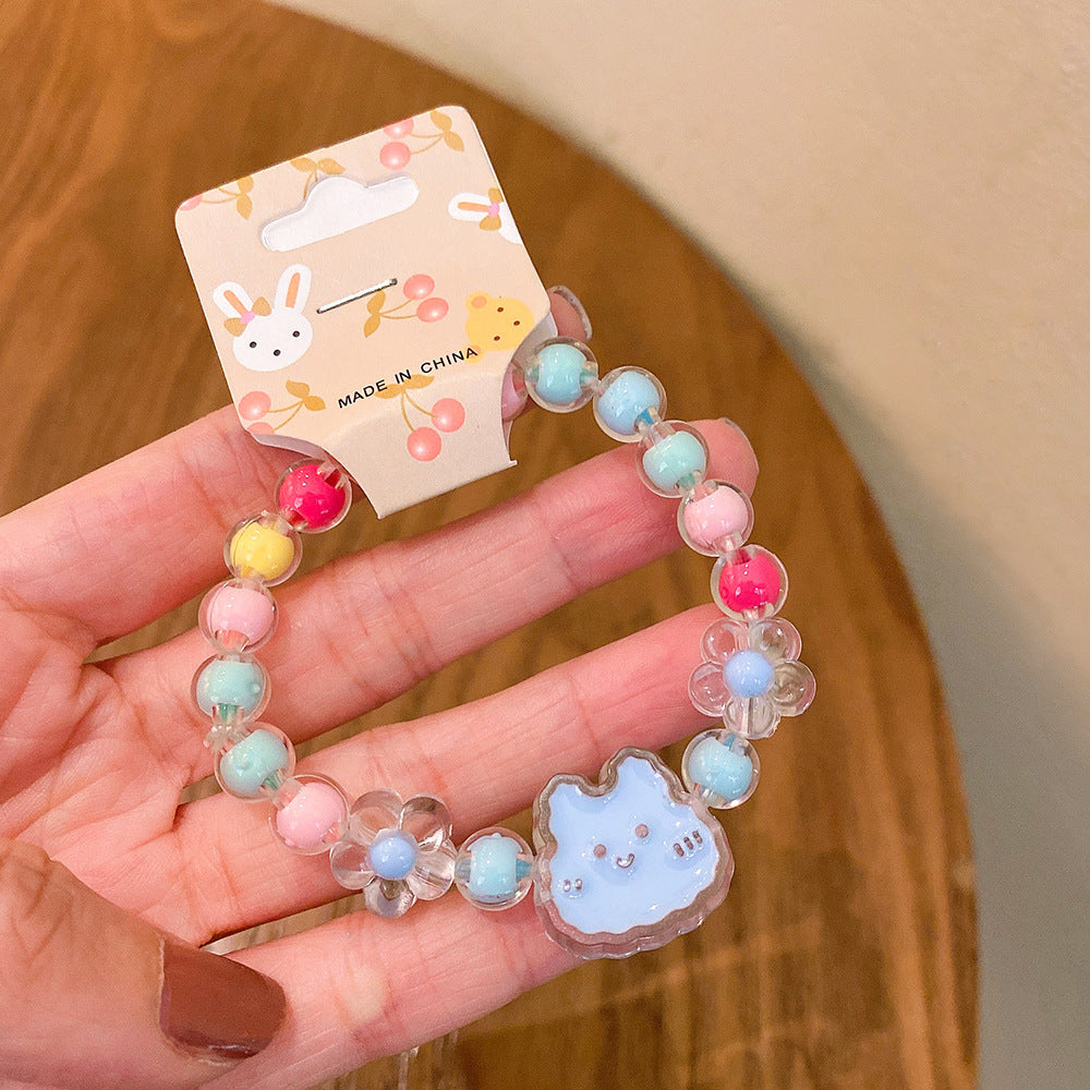 Cartoon Jelly Color Beaded Girl Bracelet