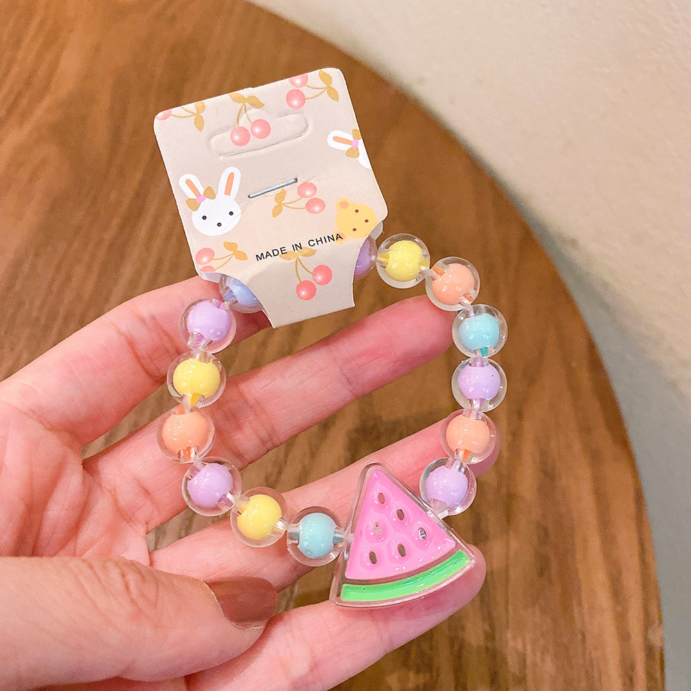 Cartoon Jelly Color Beaded Girl Bracelet