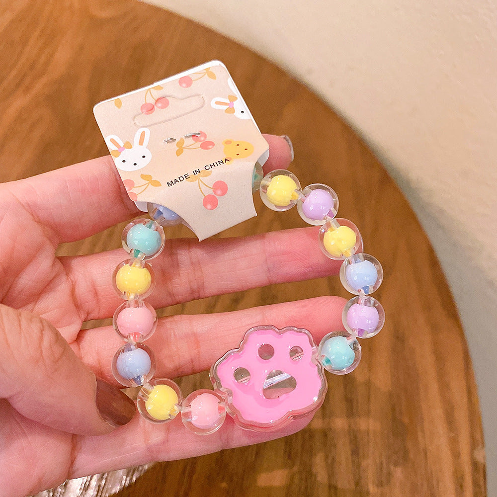 Cartoon Jelly Color Beaded Girl Bracelet